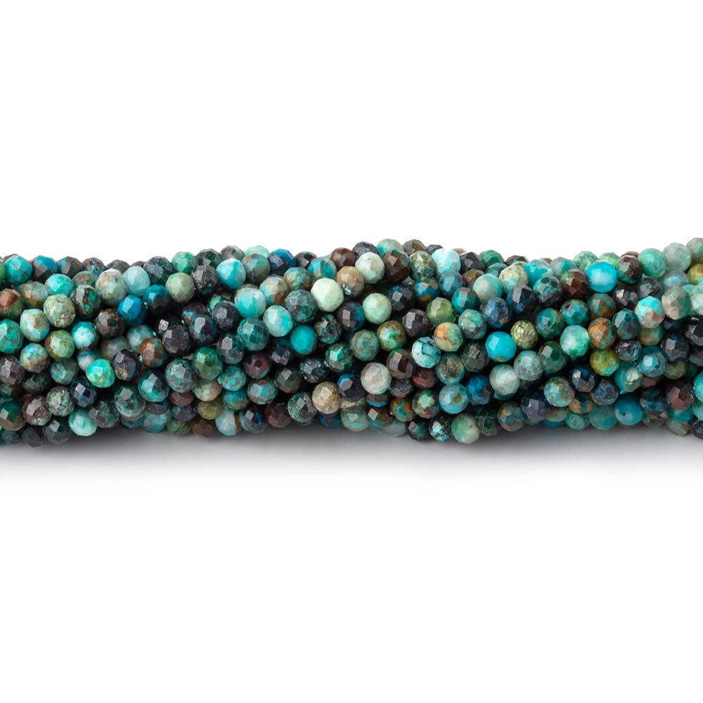 2.5mm Chyrsocolla Micro Faceted Rondelle Beads 12.5 inch 154 pieces (ONLINE ORDER ONLY)