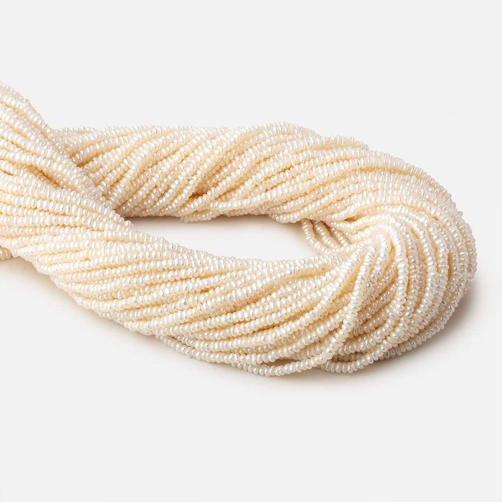 2.5mm Cream White center drilled Baroque freshwater pearls 16 inch 300 pieces (ONLINE ORDER ONLY)