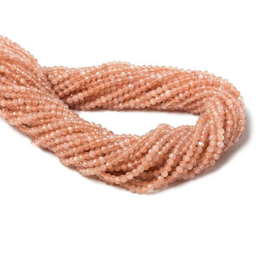 2.5mm Dark Peach Moonstone Micro Faceted rondelles 13 inch 154 beads (ONLINE ORDER ONLY)