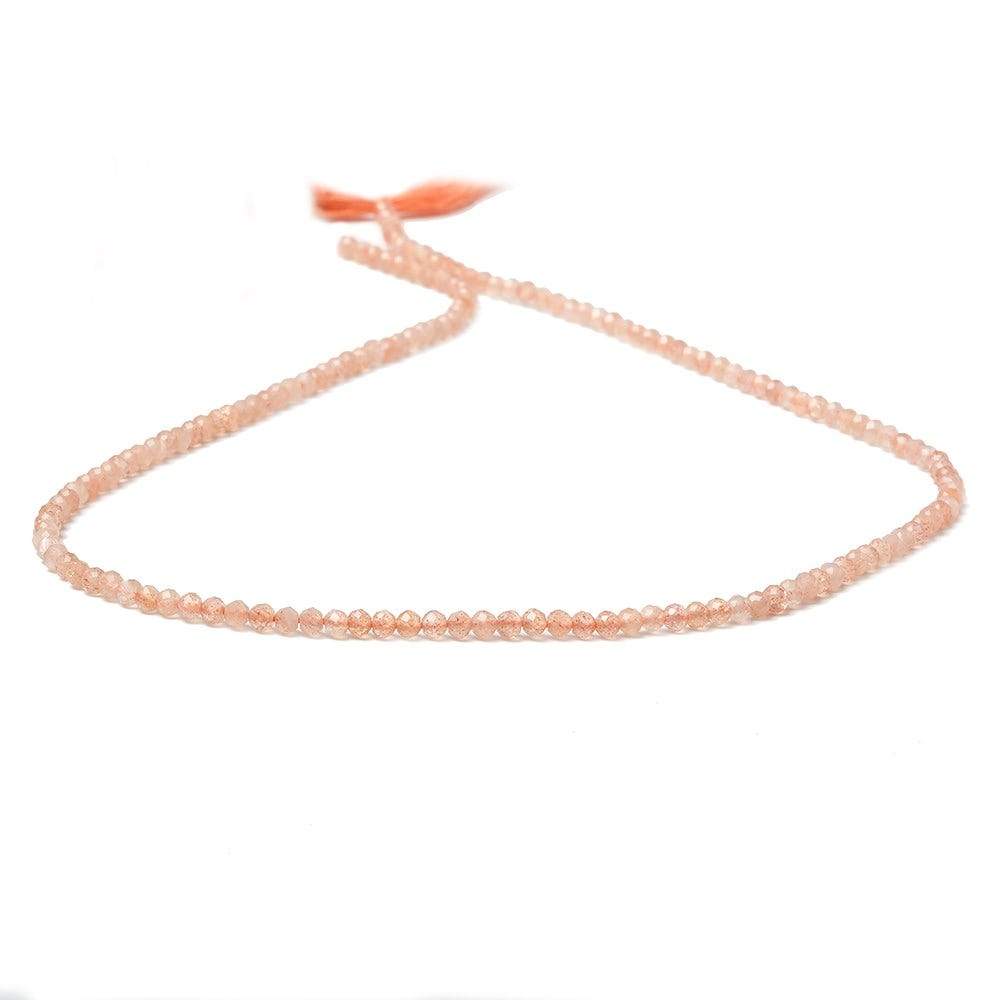2.5mm Dark Peach Moonstone Micro Faceted rondelles 13 inch 154 beads (ONLINE ORDER ONLY)