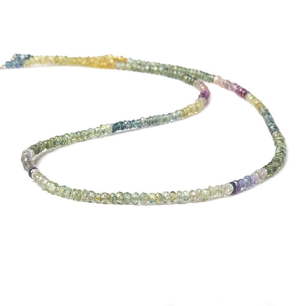2.5mm Fancy Sapphire faceted rondelles 16 inch 258 beads AA Grade (ONLINE ORDER ONLY)