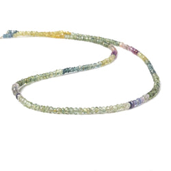 2.5mm Fancy Sapphire faceted rondelles 16 inch 258 beads AA Grade (ONLINE ORDER ONLY)