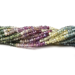 2.5mm Fancy Sapphire faceted rondelles 16 inch 258 beads AA Grade (ONLINE ORDER ONLY)