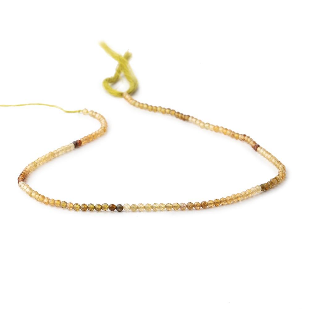 2.5mm Golden Multi Color Tourmaline Micro Faceted Rounds 12.5 inch 139 Beads AAA (ONLINE ORDER ONLY)