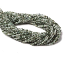 2.5mm Green Tourmalinated Quartz Micro faceted rondelles 13 inch 155 beads (ONLINE ORDER ONLY)