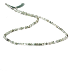 2.5mm Green Tourmalinated Quartz Micro faceted rondelles 13 inch 155 beads (ONLINE ORDER ONLY)