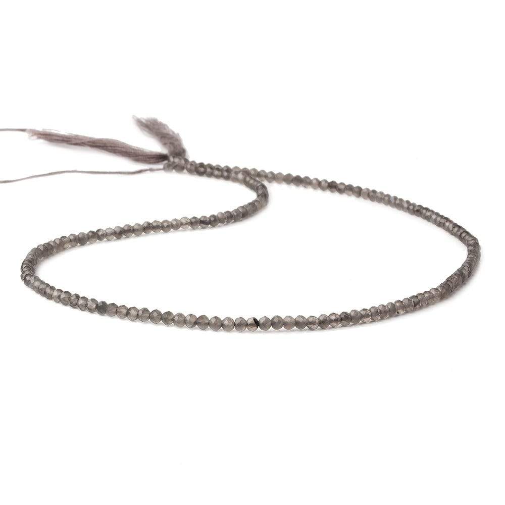2.5mm Light Grey Moonstone micro faceted rondelles 13 inch 175 beads (ONLINE ORDER ONLY)
