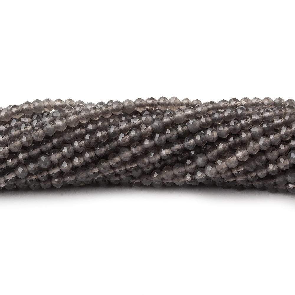 2.5mm Light Grey Moonstone micro faceted rondelles 13 inch 175 beads (ONLINE ORDER ONLY)