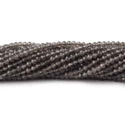 2.5mm Light Grey Moonstone micro faceted rondelles 13 inch 175 beads (ONLINE ORDER ONLY)