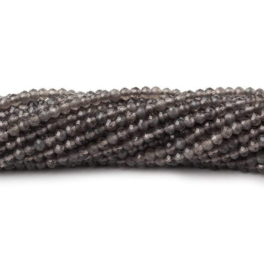 2.5mm Light Grey Moonstone micro faceted rondelles 13 inch 175 beads (ONLINE ORDER ONLY)