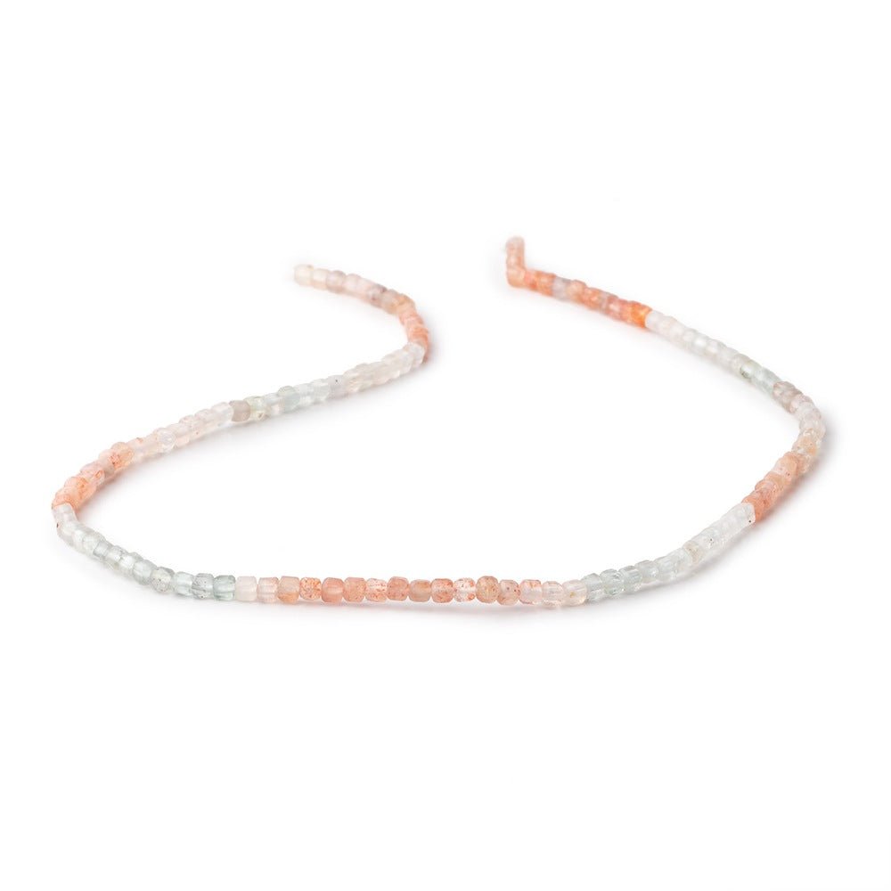 2.5mm Madagascar Sunstone Micro Faceted Cube Beads 12.5 inch 126 pieces (ONLINE ORDER ONLY)