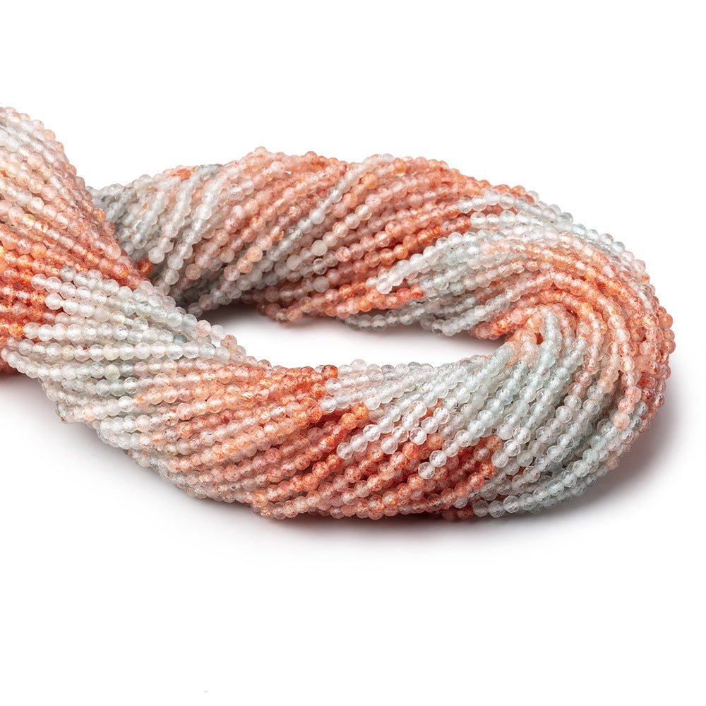 2.5mm Madagascar Sunstone Micro Faceted Round Beads 12 inch 132 pieces (ONLINE ORDER ONLY)