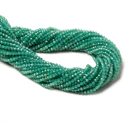2.5mm Metallic Green Onyx Micro faceted rondelle beads 13 inch 150 pieces (ONLINE ORDER ONLY)