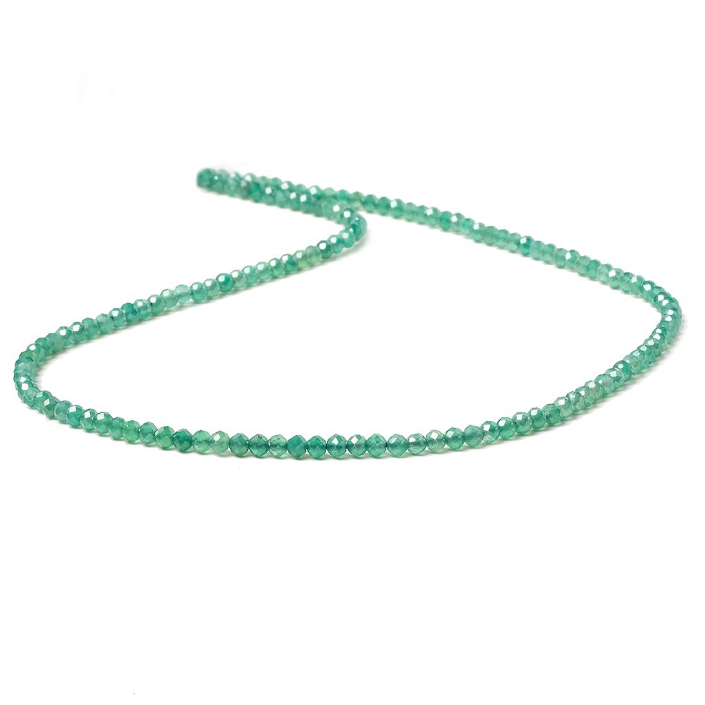2.5mm Metallic Green Onyx Micro faceted rondelle beads 13 inch 150 pieces (ONLINE ORDER ONLY)