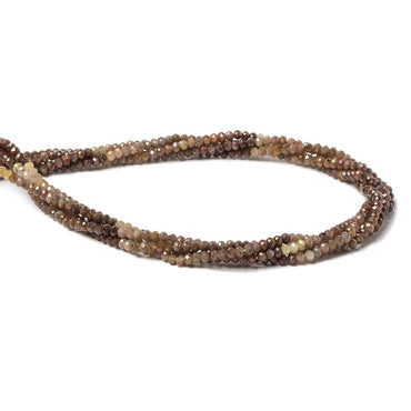 2.5mm Multi Chocolate Sapphire Micro Faceted rondelle beads 13 inch 160 pcs (ONLINE ORDER ONLY)