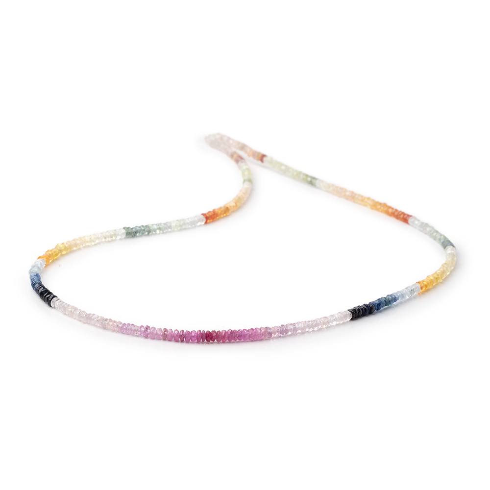 2.5mm Multi Color Fancy Sapphire Faceted Rondelle Beads 16 inch 368 pieces (ONLINE ORDER ONLY)