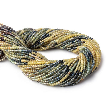 2.5mm Multi Color Fancy Sapphire Micro Faceted Rondelles 12.5 inch 142 beads AA (ONLINE ORDER ONLY)