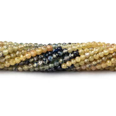 2.5mm Multi Color Fancy Sapphire Micro Faceted Rondelles 12.5 inch 142 beads AA (ONLINE ORDER ONLY)