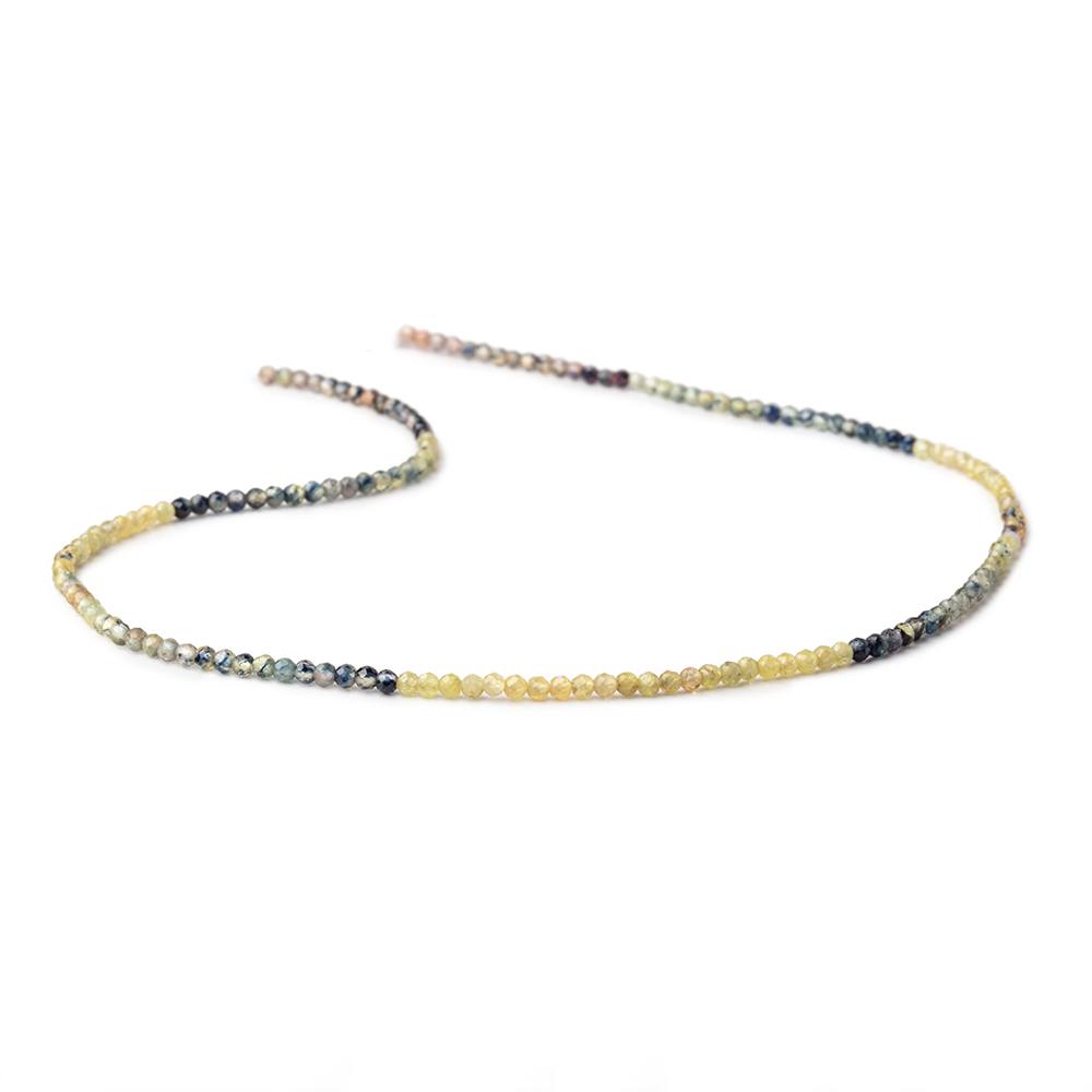 2.5mm Multi Color Fancy Sapphire Micro Faceted Rondelles 12.5 inch 142 beads AA (ONLINE ORDER ONLY)