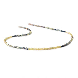 2.5mm Multi Color Fancy Sapphire Micro Faceted Rondelles 12.5 inch 142 beads AA (ONLINE ORDER ONLY)