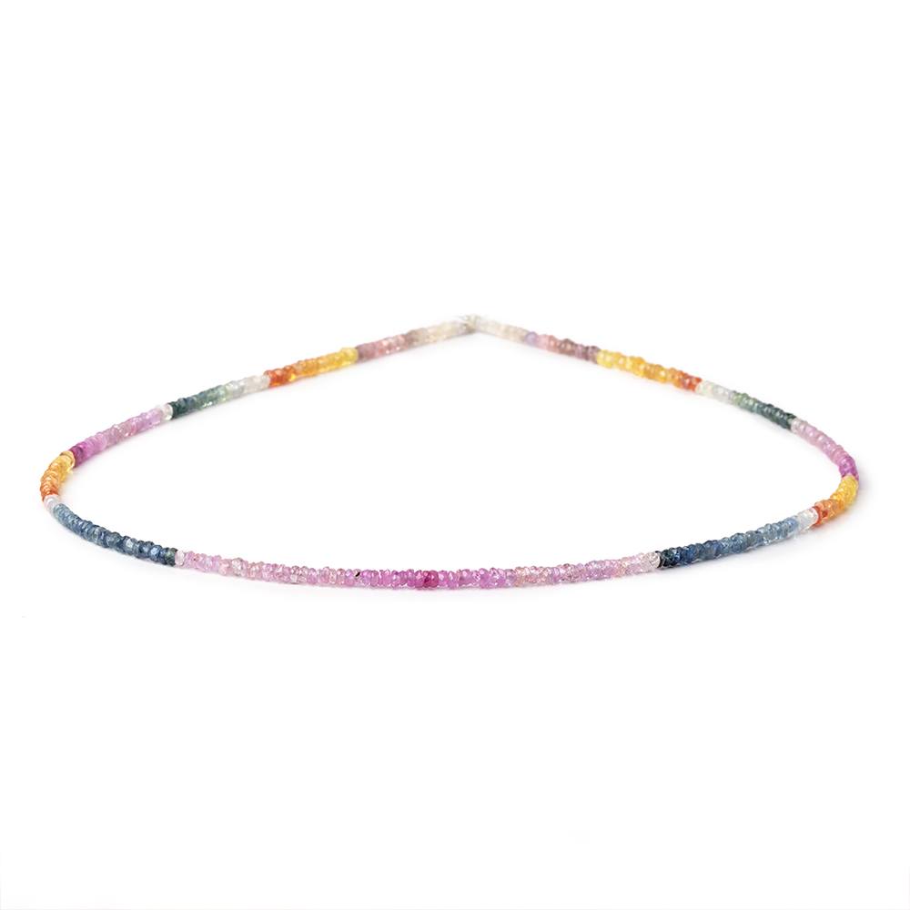 2.5mm Multi Color Sapphire Faceted Rondelle Beads 15.5 inch 300 pieces (ONLINE ORDER ONLY)
