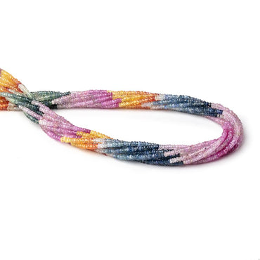 2.5mm Multi Color Sapphire Faceted Rondelle Beads 15.5 inch 300 pieces (ONLINE ORDER ONLY)