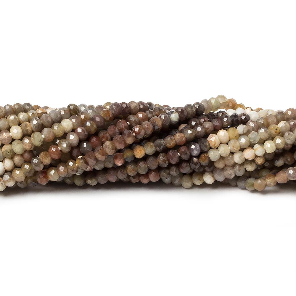 2mm Multi Color Sapphire Micro Faceted rondelle beads 13 inch 160 pcs (ONLINE ORDER ONLY)