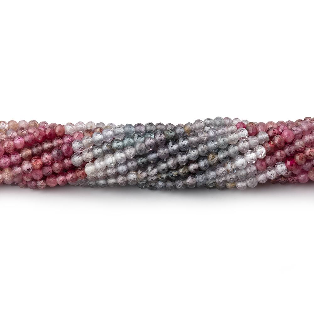 2.5mm Multi Color Spinel Micro Faceted Rondelle Beads 12.5 inch 151 pieces AA (ONLINE ORDER ONLY)