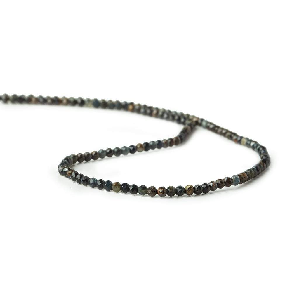 2.5mm Multi Color Tiger's Eye & Tiger Iron microfaceted round beads 13 inch 140 pieces (ONLINE ORDER ONLY)