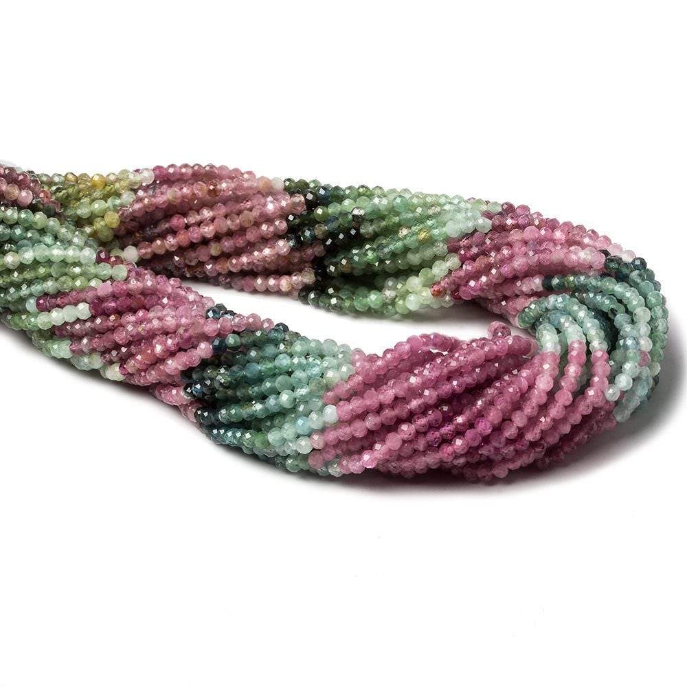2.5mm Multi Color Tourmaline micro faceted rondelle beads 12.5 inch 178 pieces (ONLINE ORDER ONLY)