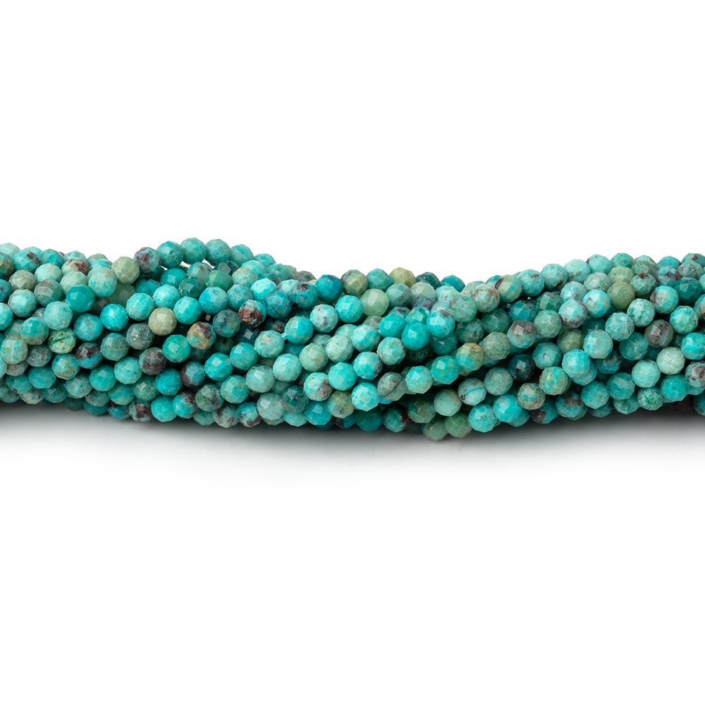 2.5mm Multi Color Turquoise micro faceted round beads 12.5 inch 132 pieces AA (ONLINE ORDER ONLY)