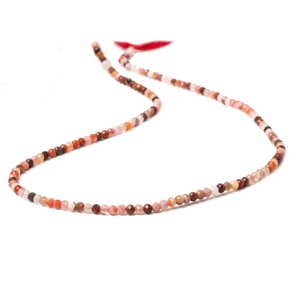 2.5mm Multi Jasper & Agate micro faceted rondelle beads 12.5 inch 155 pcs (ONLINE ORDER ONLY)