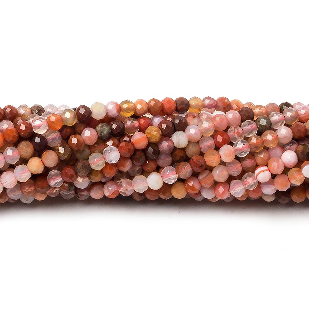 2.5mm Multi Jasper & Agate micro faceted rondelle beads 12.5 inch 155 pcs (ONLINE ORDER ONLY)