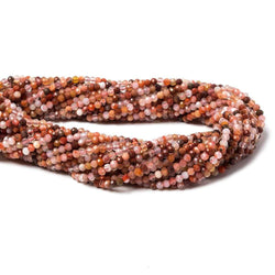 2.5mm Multi Jasper & Agate micro faceted rondelle beads 12.5 inch 155 pcs (ONLINE ORDER ONLY)