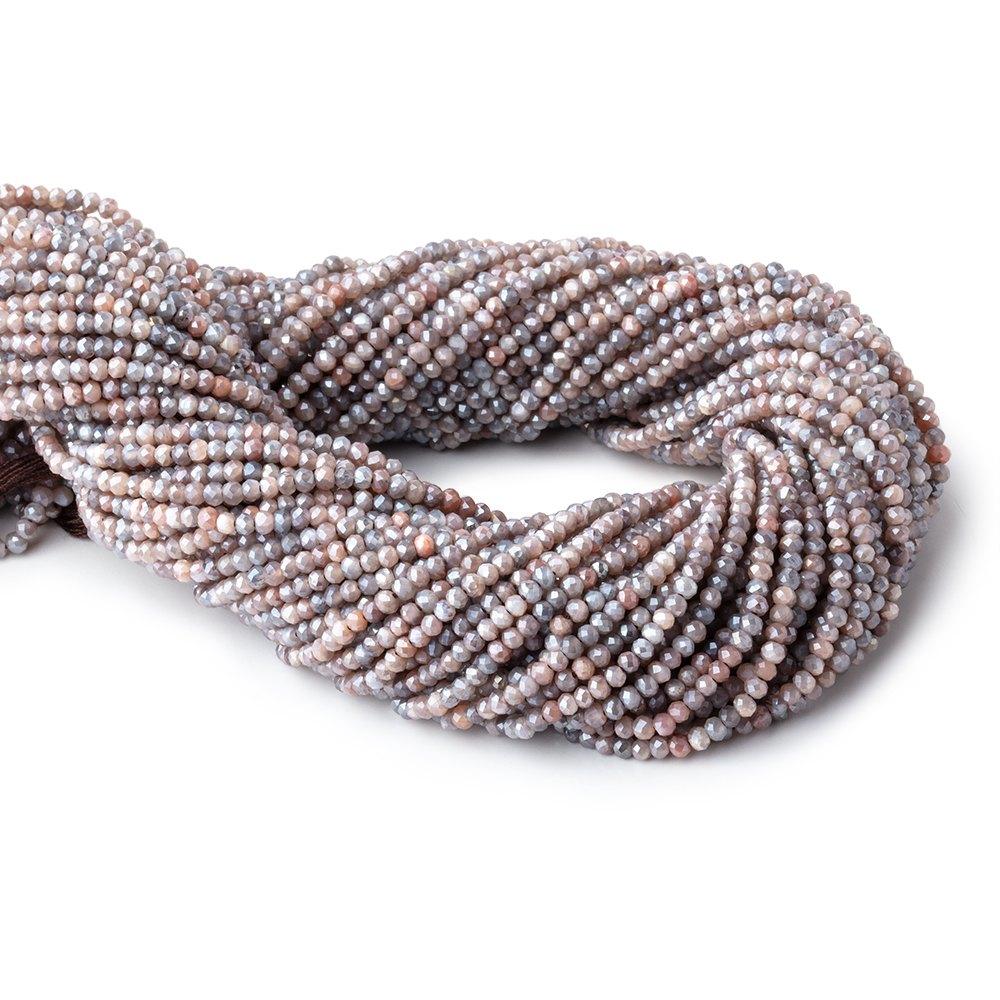 2.5mm Mystic Chocolate Moonstone Micro Faceted Rondelles 12.5 inch 172 Beads (ONLINE ORDER ONLY)