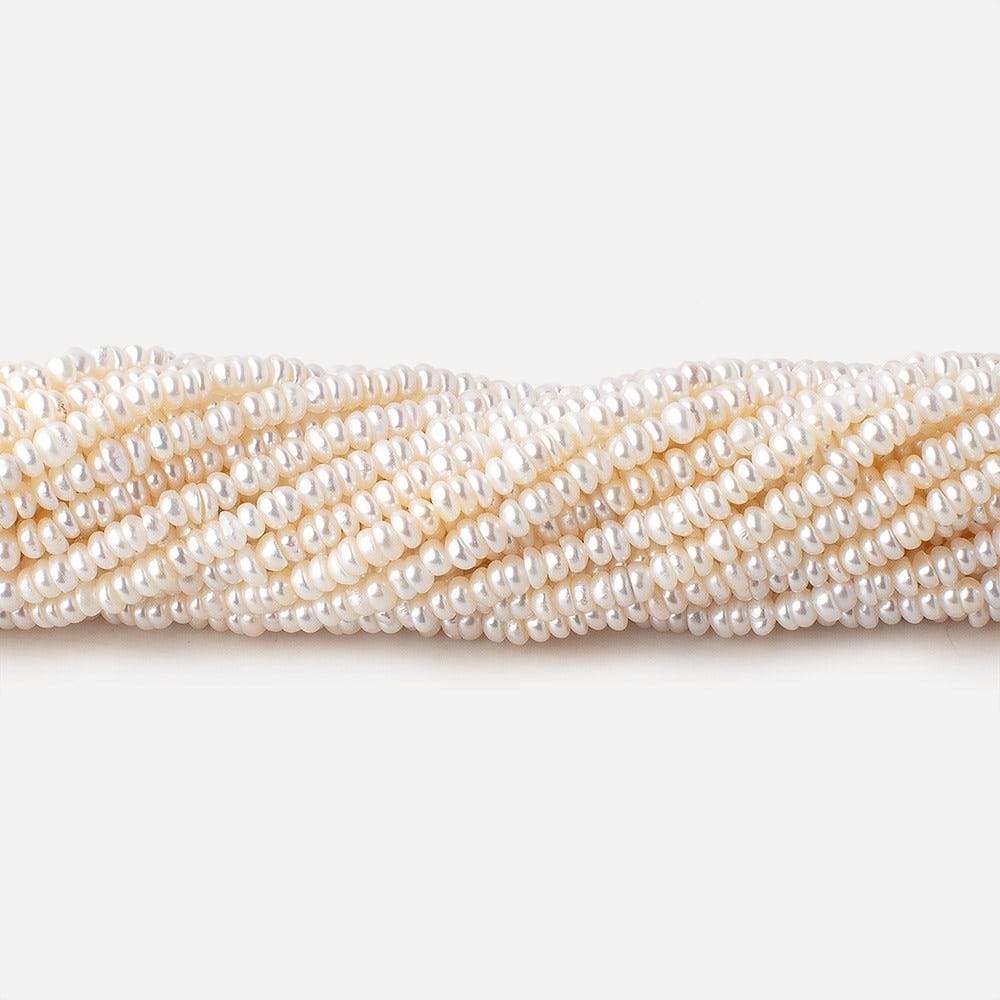 2.5mm Off White Center Drilled Button Freshwater Pearls 15.5 inch 305 pieces (ONLINE ORDER ONLY)