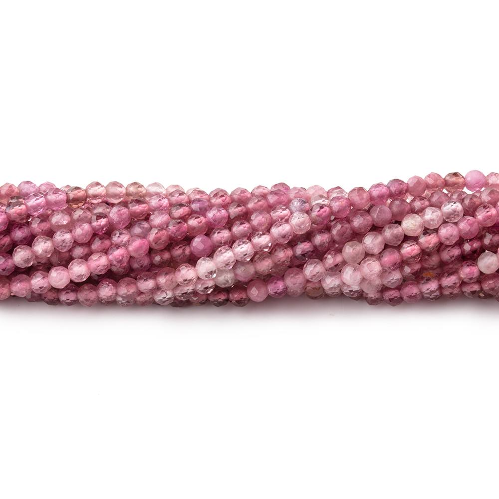 2.5mm Pink Tourmaline Micro Faceted Round Beads 15.25 inch 158 pieces AAA (ONLINE ORDER ONLY)