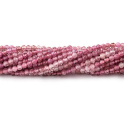 2.5mm Pink Tourmaline Micro Faceted Round Beads 15.25 inch 158 pieces AAA (ONLINE ORDER ONLY)