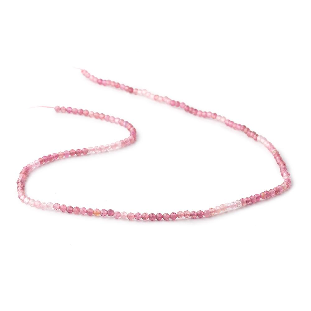 2.5mm Pink Tourmaline Micro Faceted Round Beads 15.25 inch 158 pieces AAA (ONLINE ORDER ONLY)