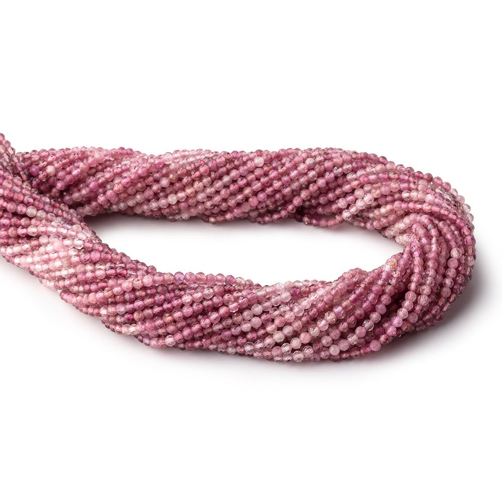 2.5mm Pink Tourmaline Micro Faceted Round Beads 15.25 inch 158 pieces AAA (ONLINE ORDER ONLY)