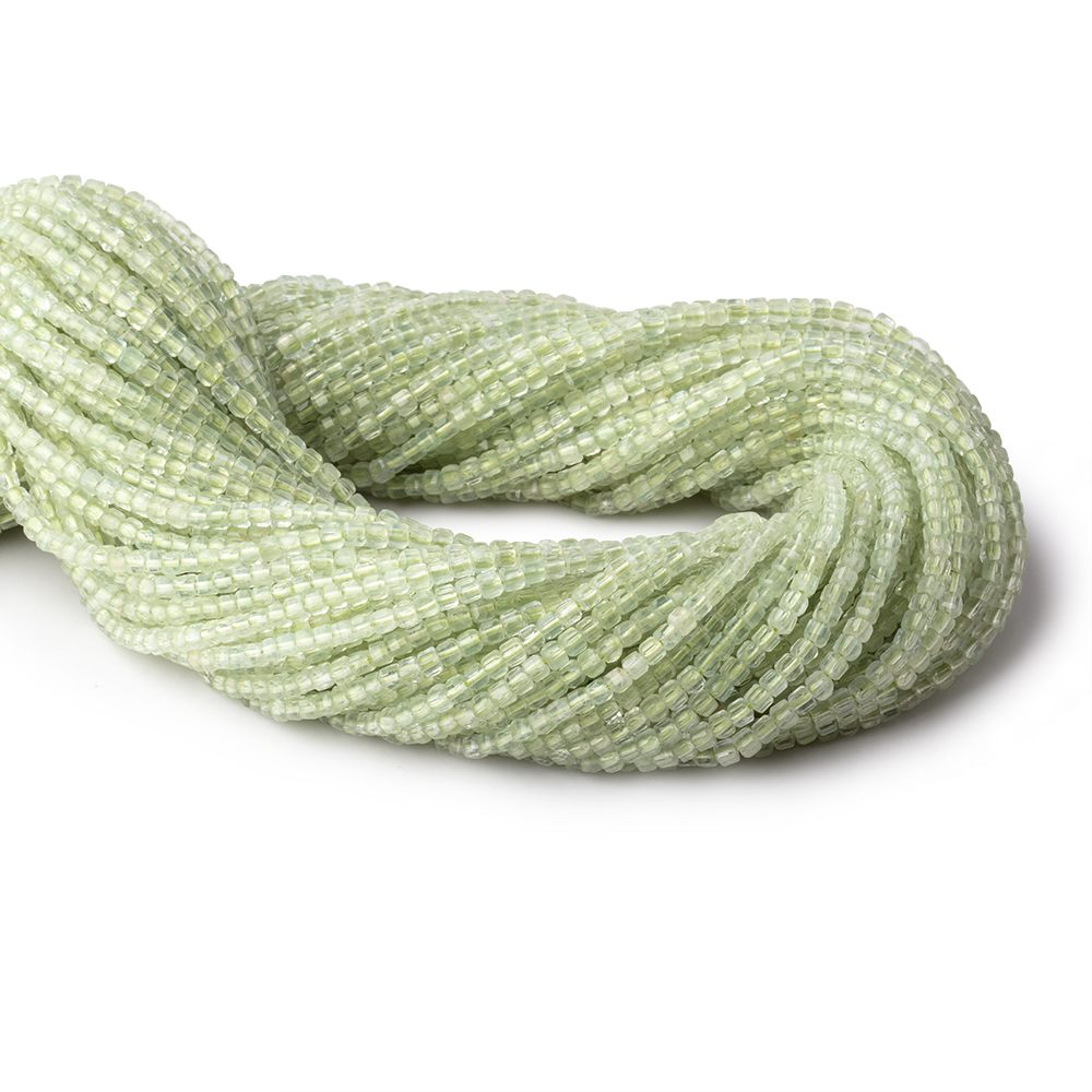 2.5mm Prehnite Micro Faceted Cube Beads 12.25 inch 134 pieces (ONLINE ORDER ONLY)