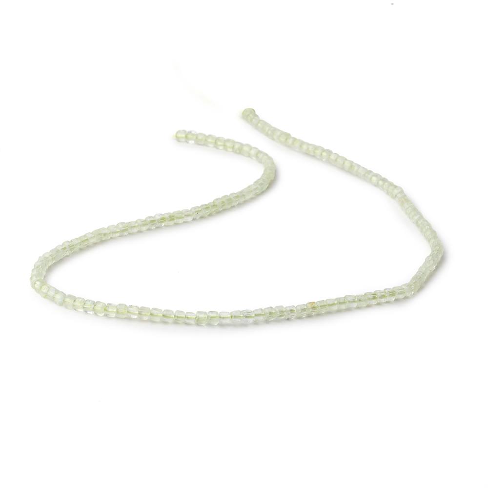2.5mm Prehnite Micro Faceted Cube Beads 12.25 inch 134 pieces (ONLINE ORDER ONLY)