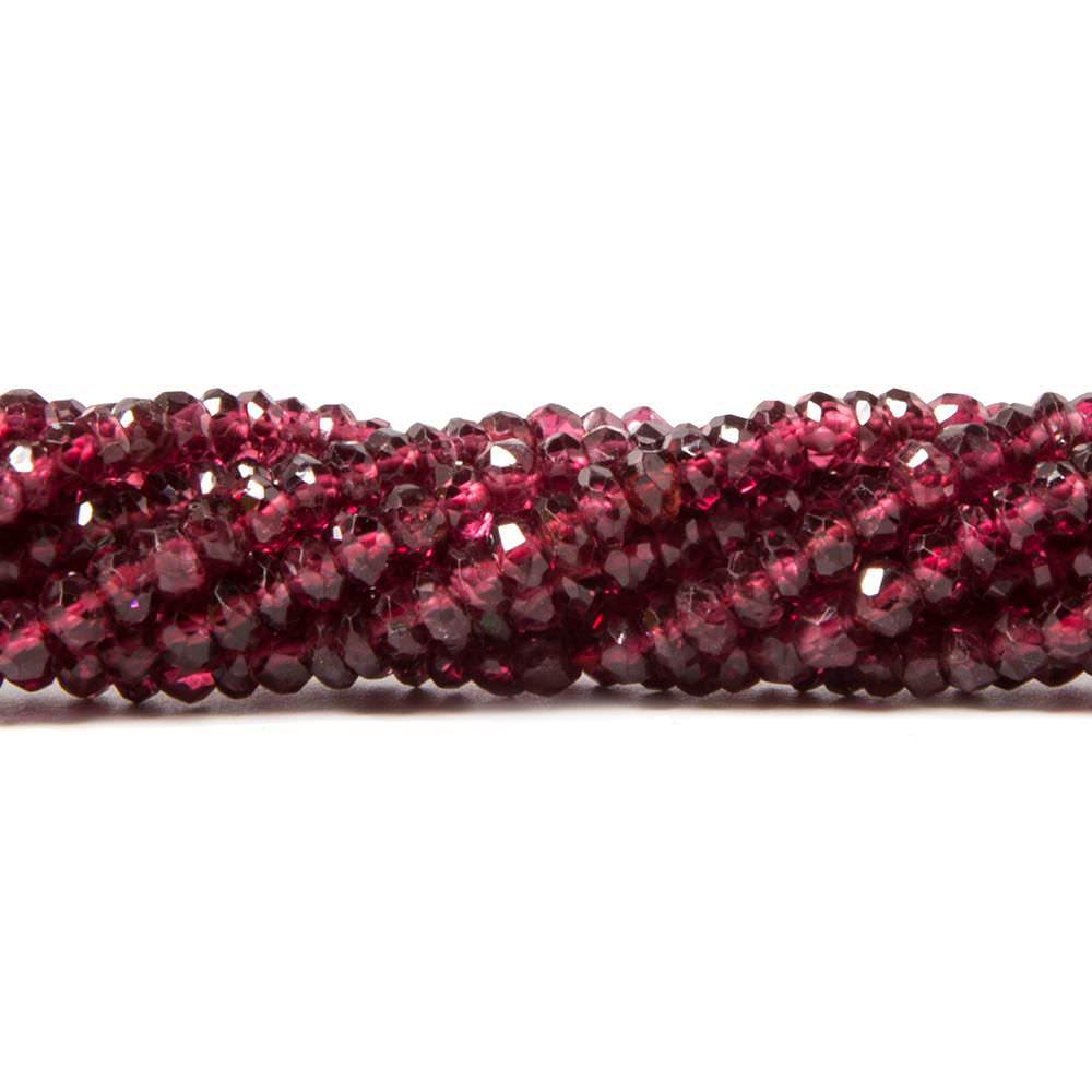 2.5mm Red Spinel Faceted Rondelle Beads 16 inches 255 pieces AA (ONLINE ORDER ONLY)