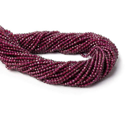 2.5mm Rhodolite Garnet Faceted Round Beads 14 inch 146 pieces (ONLINE ORDER ONLY)