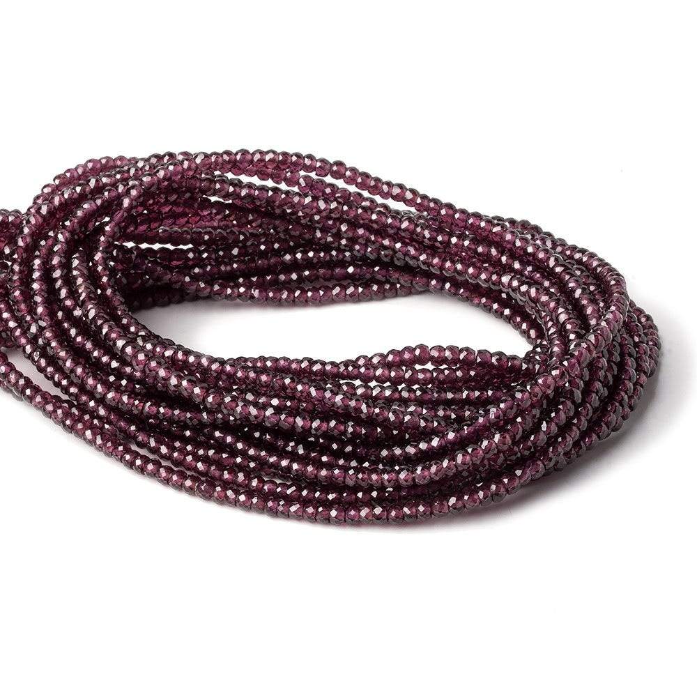 2.5mm Rhodolite Garnet Micro Faceted Rondelle Beads 14 inches 208 pcs AAA (ONLINE ORDER ONLY)
