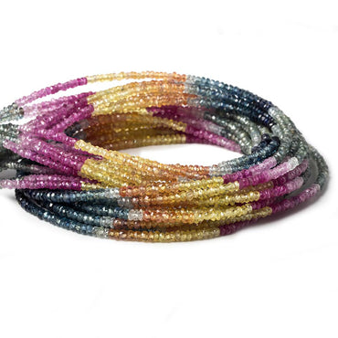 2.5mm Ruby and Sapphire Faceted Rondelle Beads 15 inch (ONLINE ORDER ONLY)