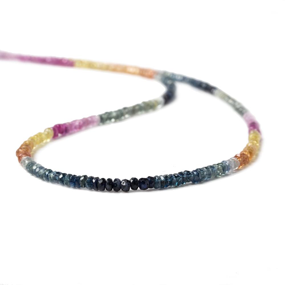 2.5mm Ruby and Sapphire Faceted Rondelle Beads 15 inch (ONLINE ORDER ONLY)