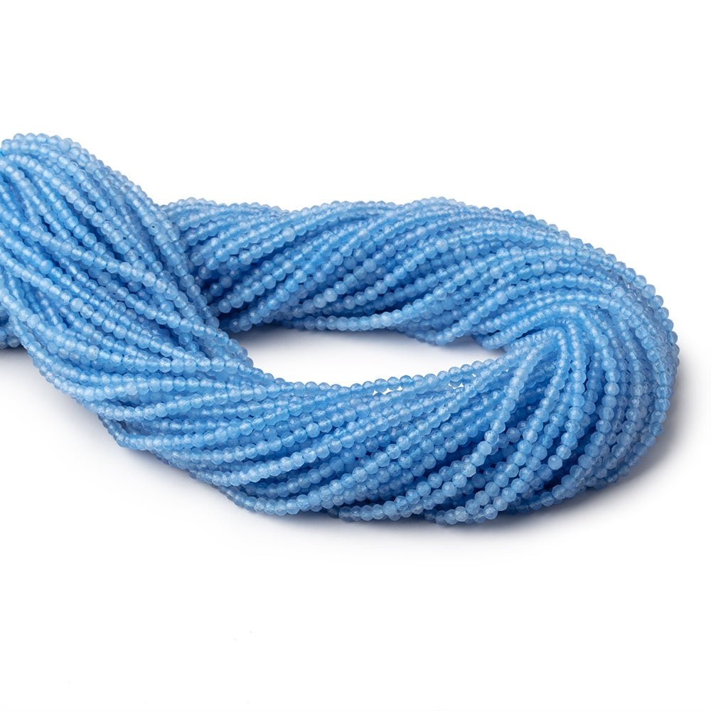 2.5mm Santorini Blue Chalcedony Micro Faceted Rondelles 12.5 inch 150 beads (ONLINE ORDER ONLY)