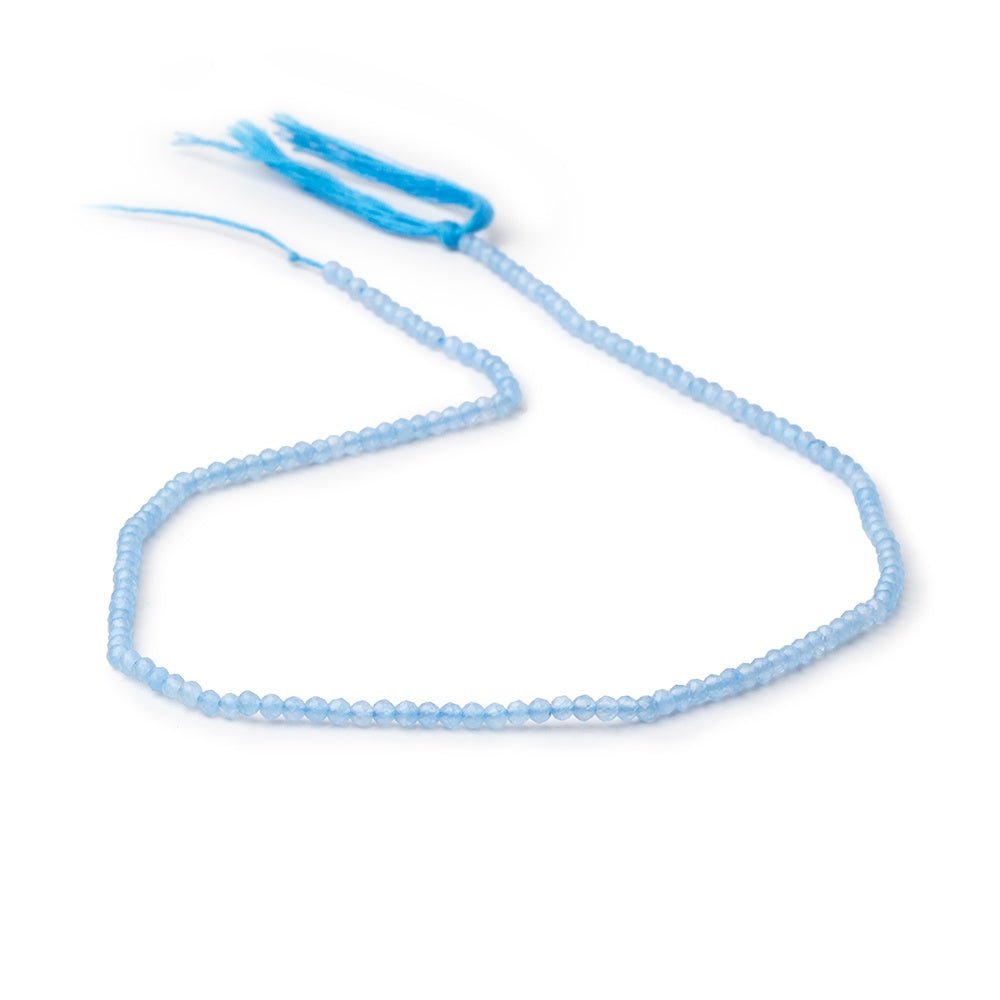 2.5mm Santorini Blue Chalcedony Micro Faceted Rondelles 12.5 inch 150 beads (ONLINE ORDER ONLY)