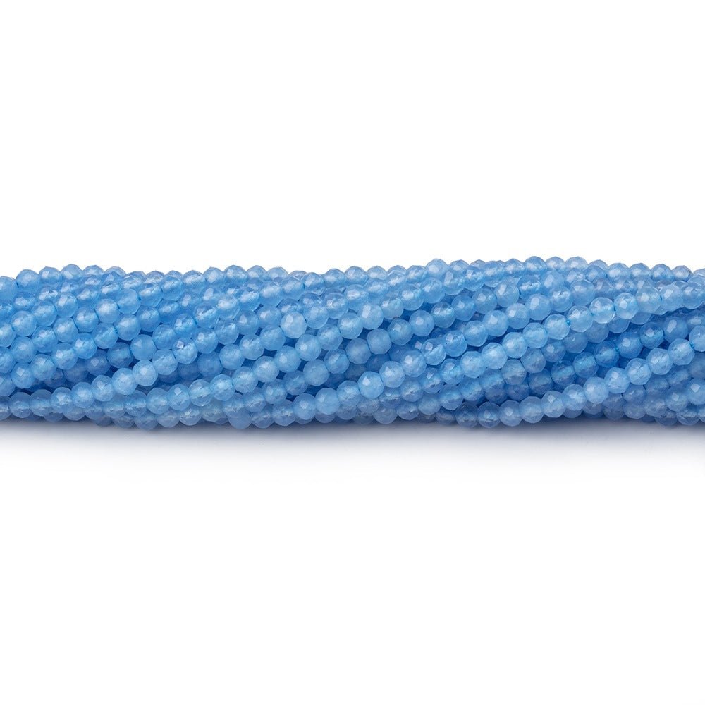 2.5mm Santorini Blue Chalcedony Micro Faceted Rondelles 12.5 inch 150 beads (ONLINE ORDER ONLY)